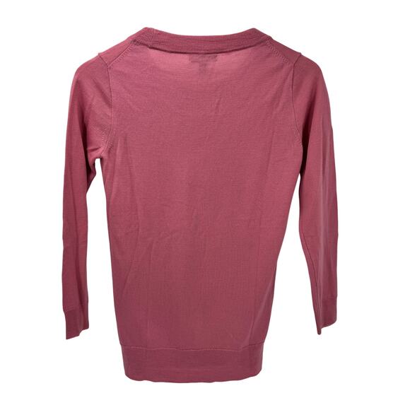 J Crew Sweater Womens XS Pink Merino Wool Knit Pullover 3/4 Sleeve Preppy NEW - Picture 3 of 9
